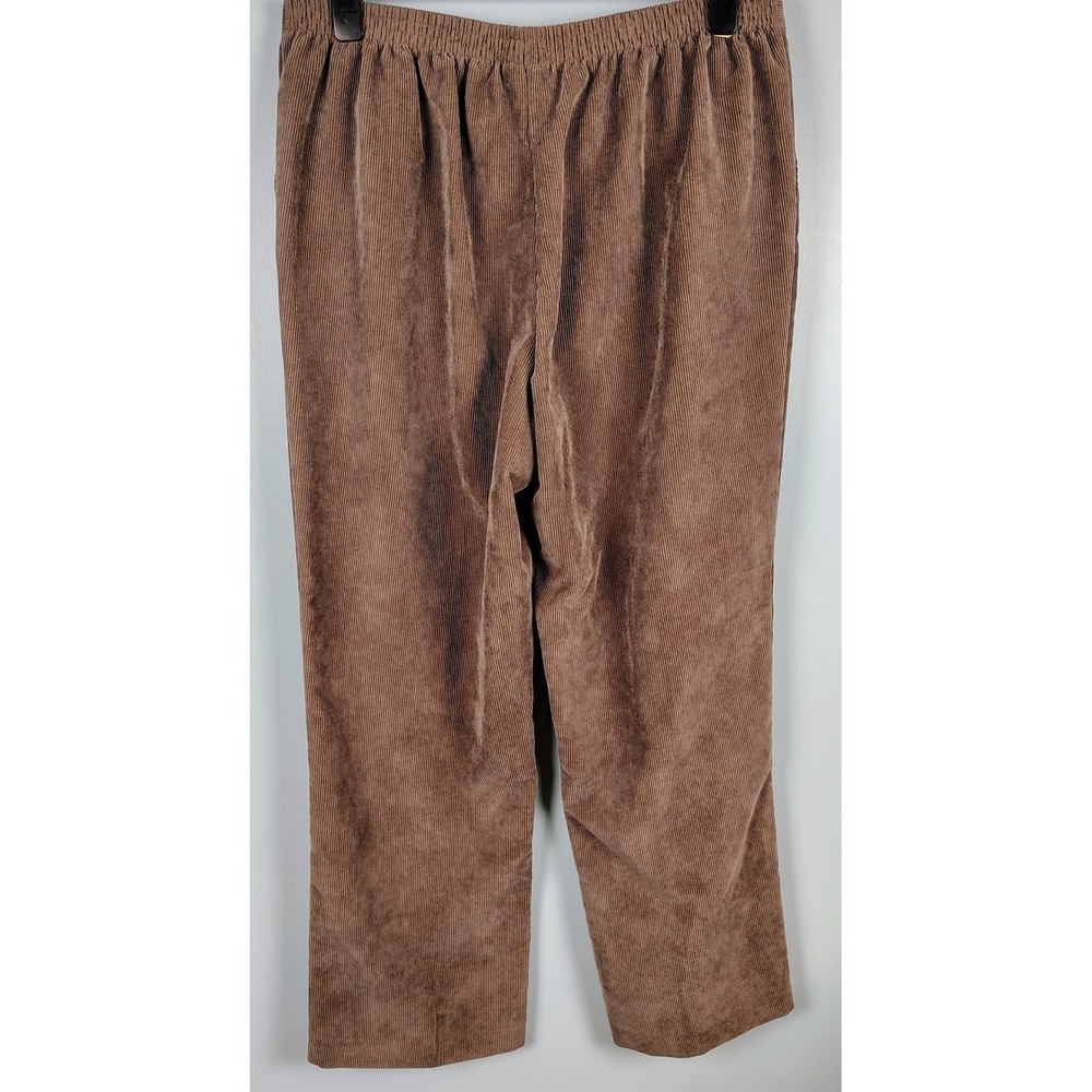Alfred Dunner Womens SZ 18 Corduroy Pants Brown Elastic Waist Gorpcore CabinCore - Picture 4 of 9